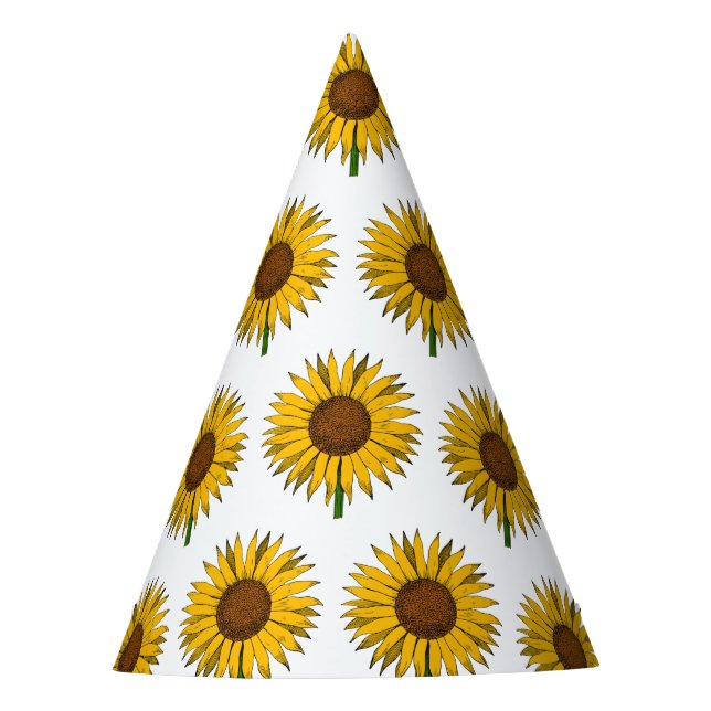 Gelbe Blume Partyhütchen (Vorderseite)