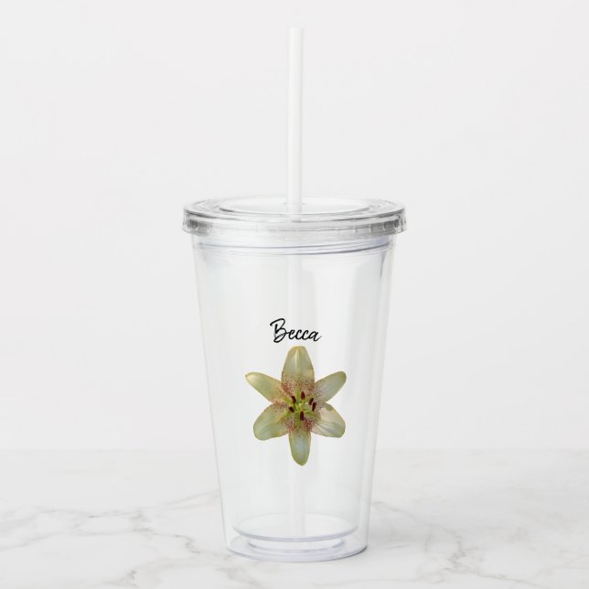 Gelbe Blume Personalisiert Acryltrinkbecher (Vorderseite)