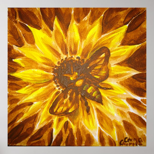 Gelbe Blume Poster (Vorne)