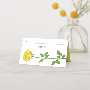 Gelbe Blume romantische florale Begleitung Platzkarte