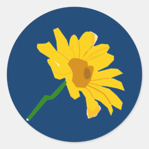 Gelbe Blume Runder Aufkleber