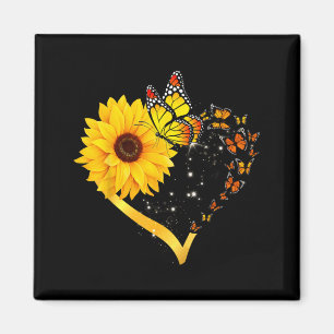 Gelbe Blume Sommer Blumen Sonnenblume Herz Liebe Magnet