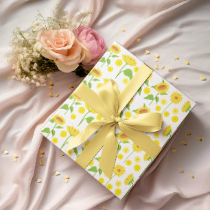 Gelbe Blume Sonnenblumen Helle Moderne Blüte Geschenkpapier Set