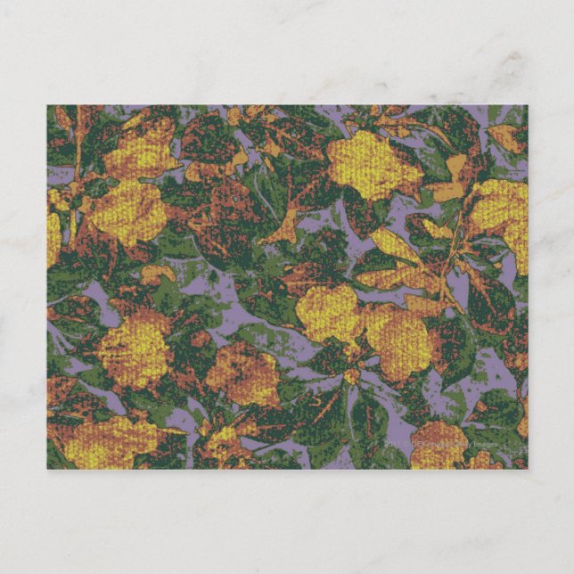 Gelbe Blume Tarnmuster Postkarte (Vorderseite)