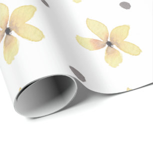 Gelbe Blume und Polka-Geschenkpapier Geschenkpapier