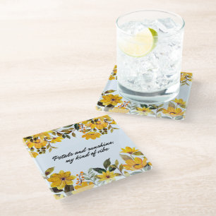 Gelbe Blume und Sonnenschein Untersetzer