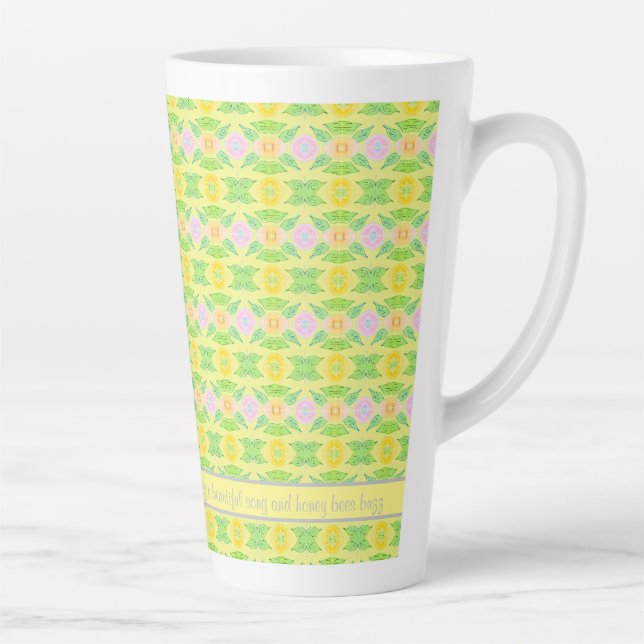 Gelbe Blume Weißer Latte Cup Milchtasse (Rechts)