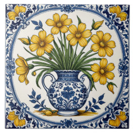 Gelbe Blumen 5 Fliese