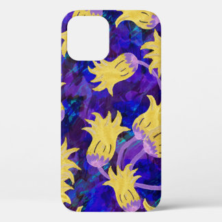Gelbe Blumen: Aquarellbilder mit dunklem Hintergru Case-Mate iPhone Hülle