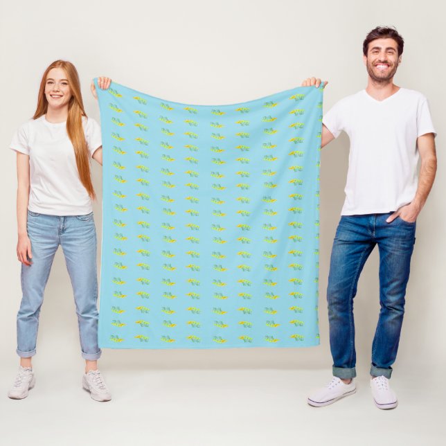 Gelbe Blumen auf blau Fleecedecke (Beispiel)