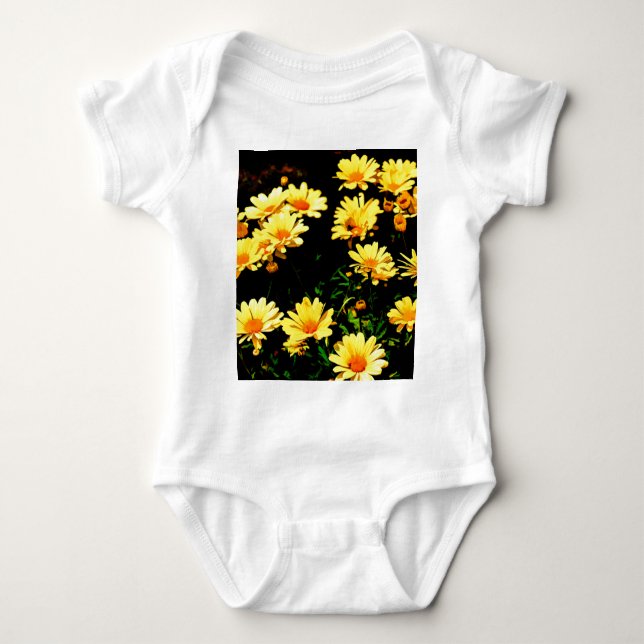 Gelbe Blumen Baby Strampler (Vorderseite)