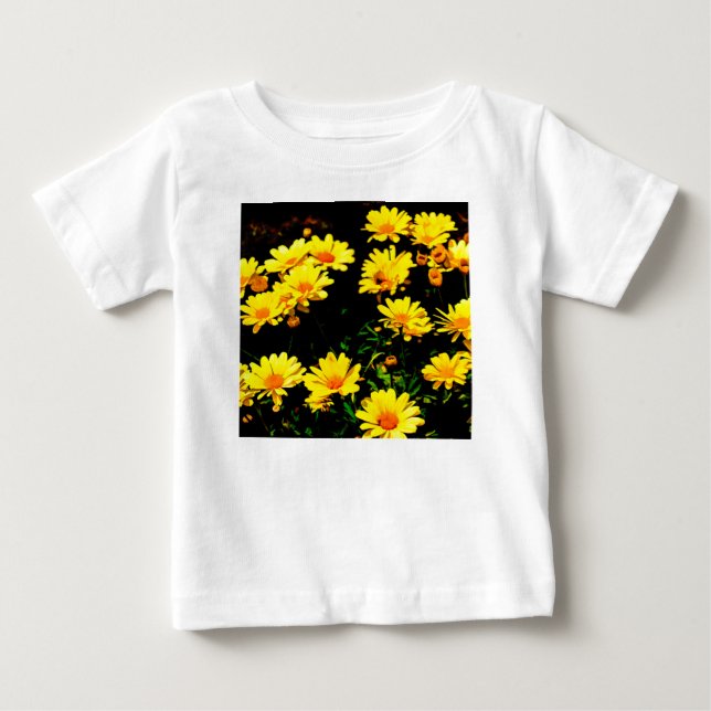 Gelbe Blumen Baby T-shirt (Vorderseite)