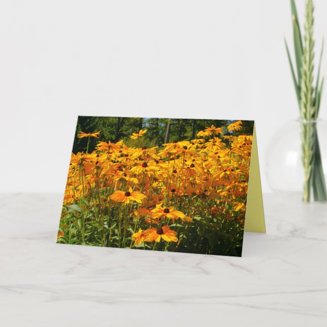 Gelbe Blumen, Blumen im Garten, Naturszene Karte (Vorderseite)