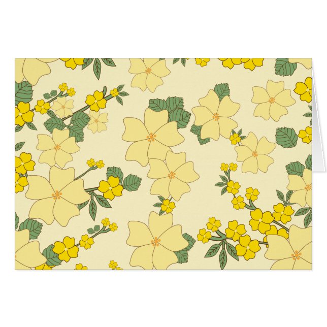 Gelbe Blumen, Blumenmuster, Muster von Blume (Vorderseite (Horizontal))