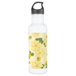 Gelbe Blumen, Blumenmuster, Muster von Blume Edelstahlflasche