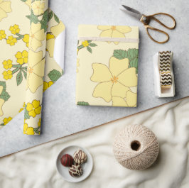 Gelbe Blumen, Blumenmuster, Muster von Blume Geschenkpapier