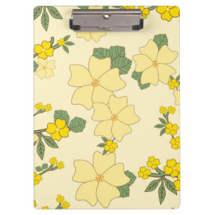 Gelbe Blumen, Blumenmuster, Muster von Blume Klemmbrett