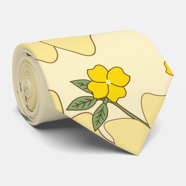 Gelbe Blumen, Blumenmuster, Muster von Blume Krawatte (Gerollt)
