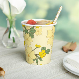 Gelbe Blumen, Blumenmuster, Muster von Blume Pappbecher