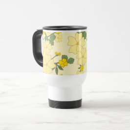 Gelbe Blumen, Blumenmuster, Muster von Blume Reisebecher