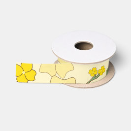 Gelbe Blumen, Blumenmuster, Muster von Blume Satinband