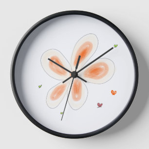 Gelbe Blumen - Botanische Skizze Uhr