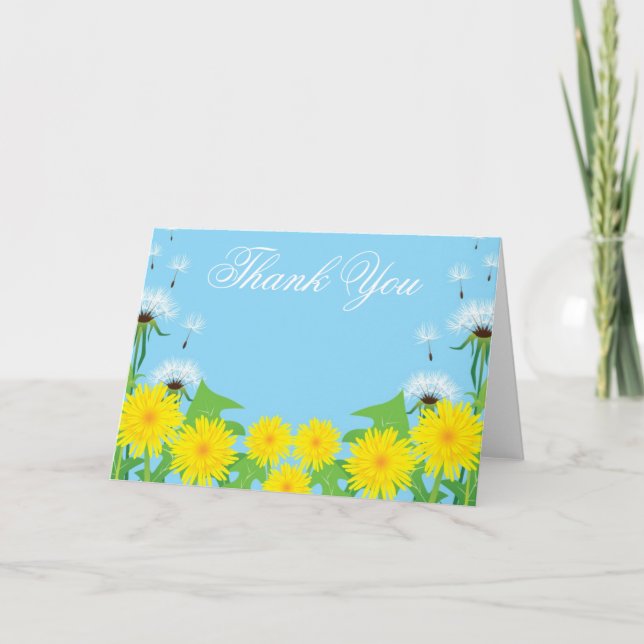 Gelbe Blumen Danke, dass du Karte hast (Vorderseite)
