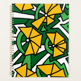 Gelbe Blumen Doodle Art Planer