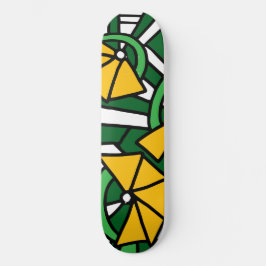 Gelbe Blumen Doodle Art Skateboard
