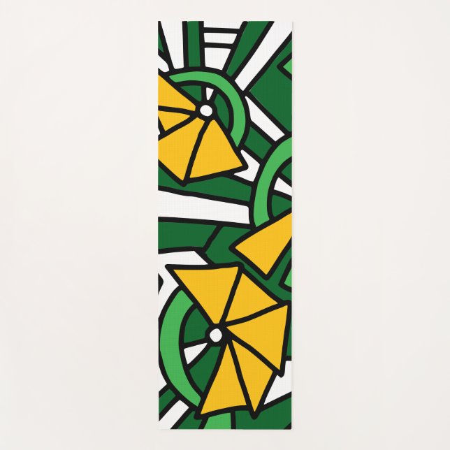 Gelbe Blumen Doodle Art Yogamatte (Vorderseite)