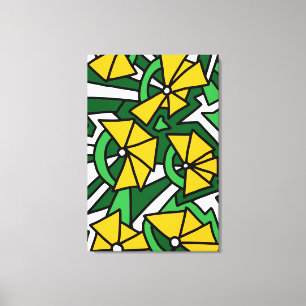 Gelbe Blumen Doodle-Kunst Leinwanddruck