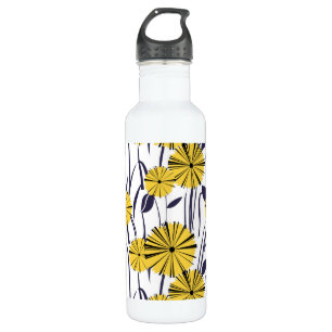 Gelbe Blumen Edelstahlflasche
