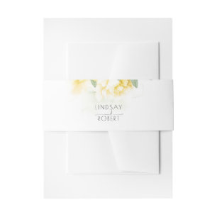 Gelbe Blumen Elegante Hochzeit Einladungsbanderole