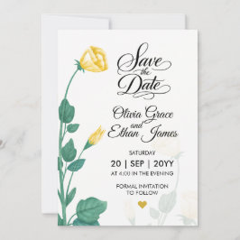 Gelbe Blumen Florales Design Save The Date