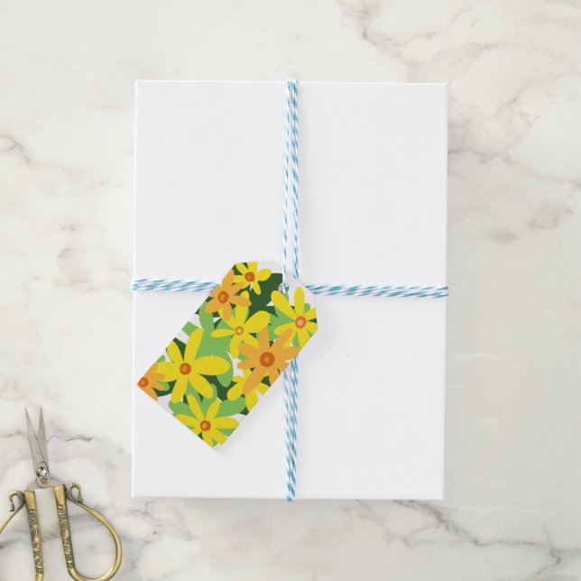 Gelbe Blumen Geschenkartikel Geschenkanhänger (Mit Garn)