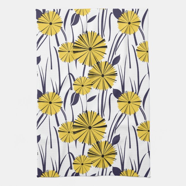 Gelbe Blumen Geschirrtuch (Vertikal)