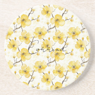 Gelbe Blumen Getränkeuntersetzer