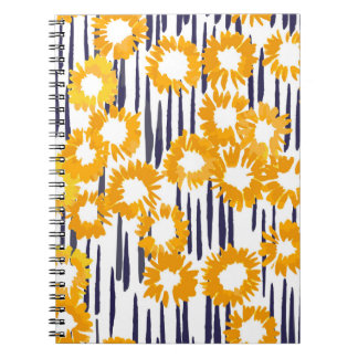 Gelbe Blumen: Handbemalte Vintage Notizblock