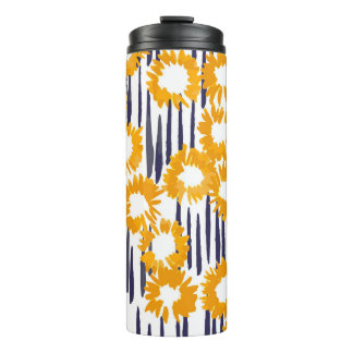 Gelbe Blumen: Handbemalte Vintage Thermosbecher
