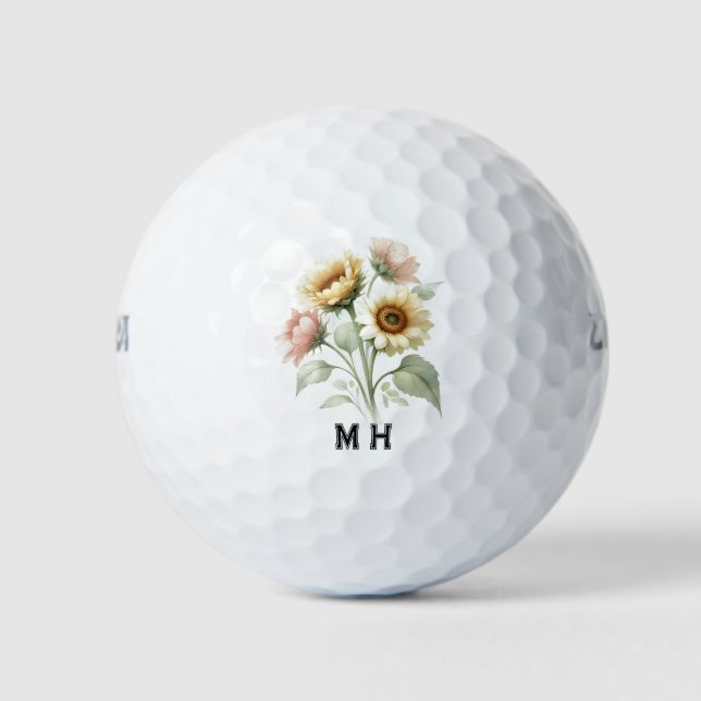 Gelbe Blumen Hübsch Weibchen Ursprünglich Golfball (Vorderseite)