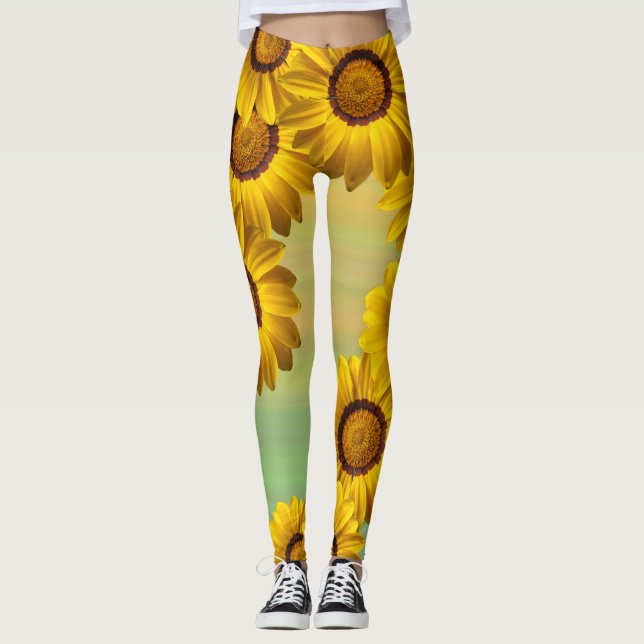 Gelbe Blumen im Frühling Leggings (Vorderseite)