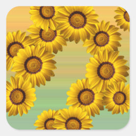 Gelbe Blumen im Frühling Quadratischer Aufkleber