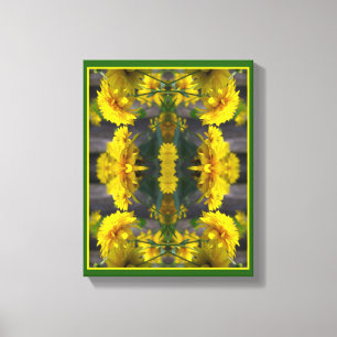 Gelbe Blumen in Sonnenschein Abstrakt Leinwanddruck