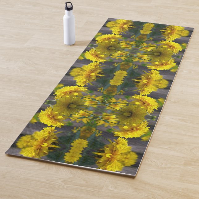 Gelbe Blumen in Sonnenschein Abstrakt Yogamatte (Beispiel)
