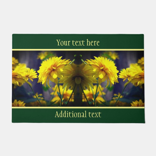 Gelbe Blumen in Sonnenschein Personalisiert Fußmatte (Vorderseite)