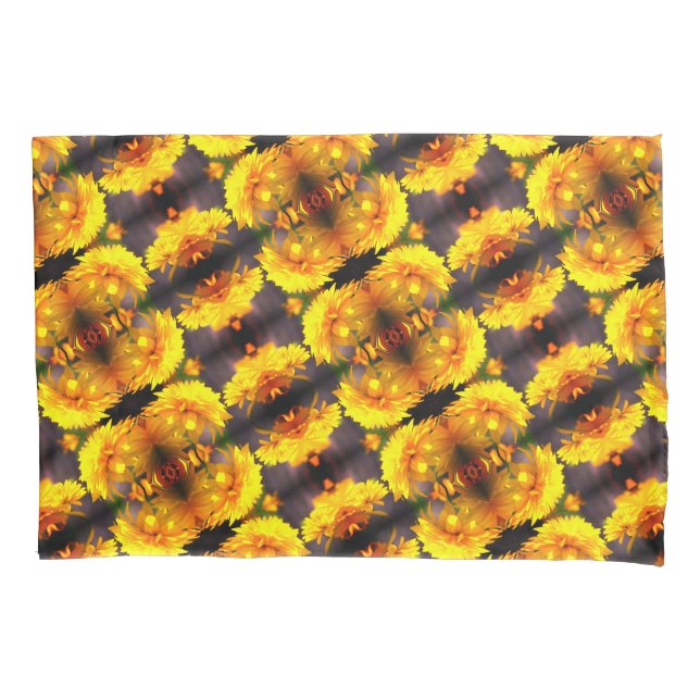 Gelbe Blumen in sonniger Abstrakter Form Kissenbezug (Vorderseite)