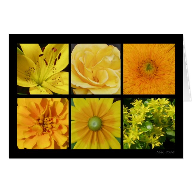 Gelbe Blumen-Karte (Vorderseite (Horizontal))