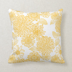 Gelbe Blumen Kissen