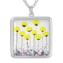 Gelbe Blumen Kunstanhänger, Aquarellpfeifen