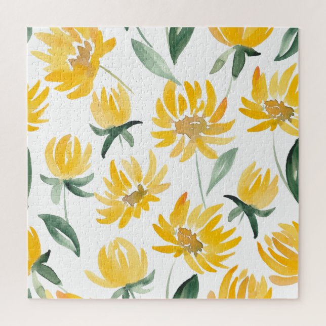 Gelbe Blumen Leaf Sommermuster (Vertikal)